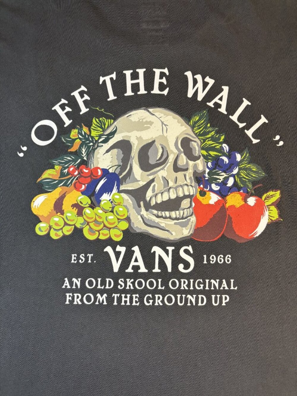 Vans Off The Wall Skull Graphic Tee Mens Large Black Streetwear Skate Shirt